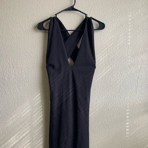 Black Mini Cross Back Dress